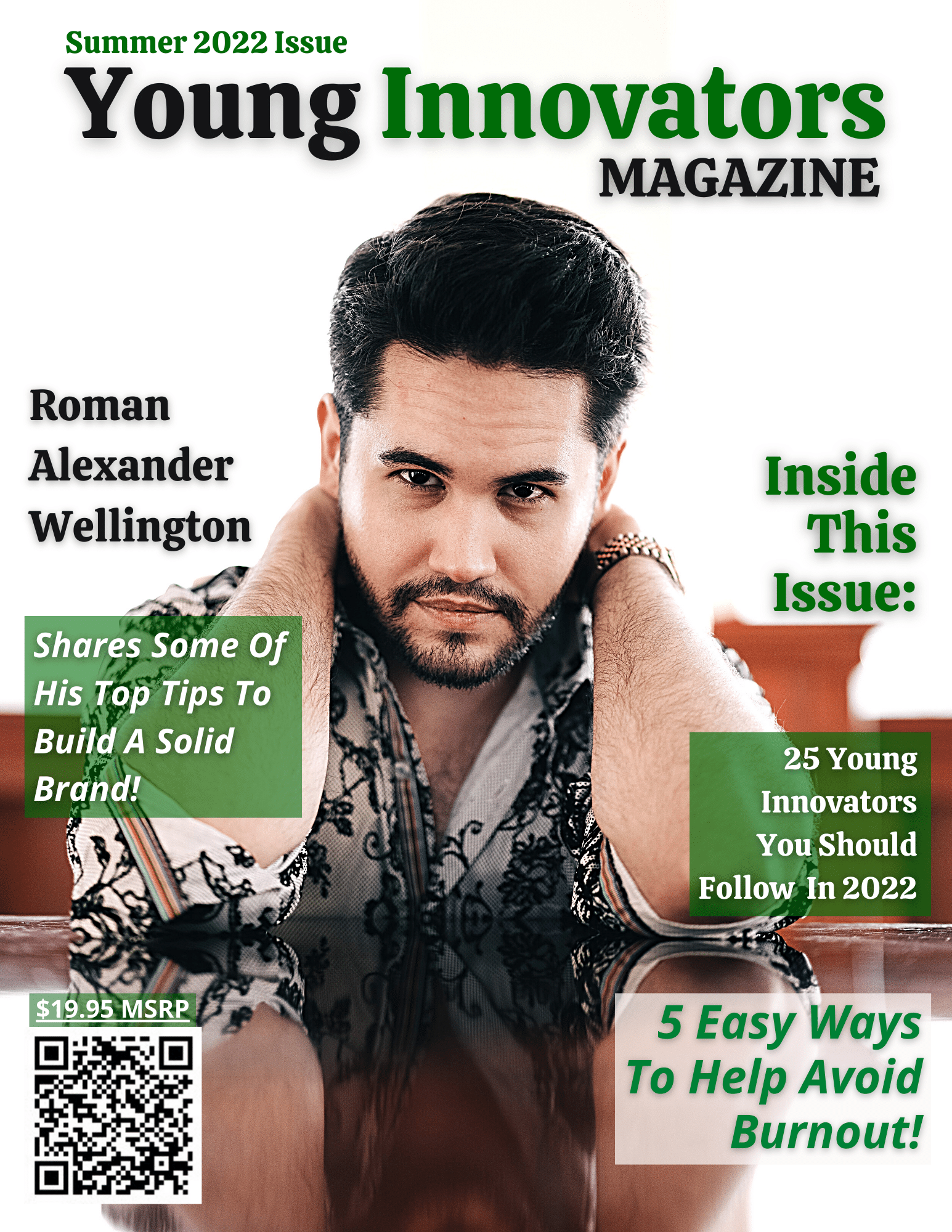 Roman Alexander Wellington On Young Innovators Magazine Cover